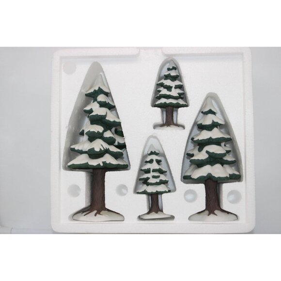 Dept 56 Village Accessories - Village Porcelain Pines, Set of 4 - Picture 5 of 5